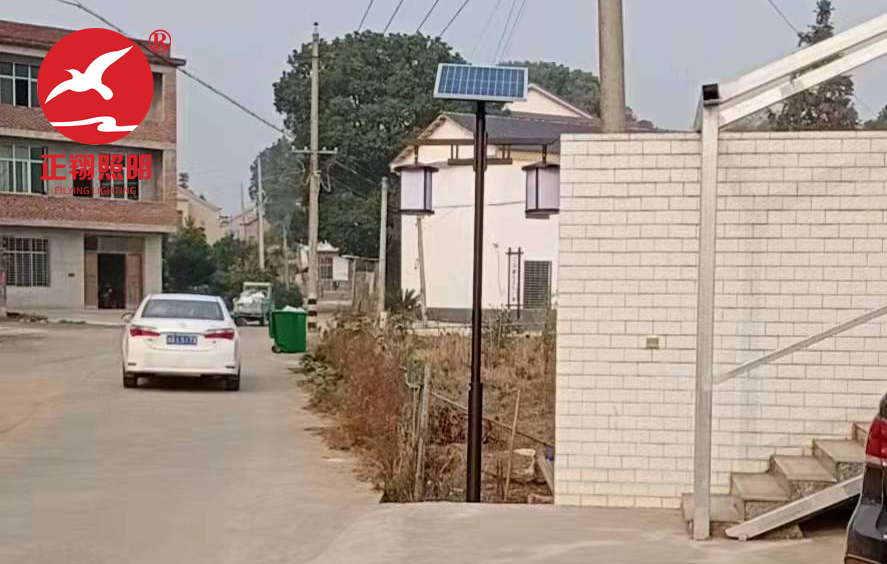 湖南株洲新农村中式太阳能庭院灯工程案例